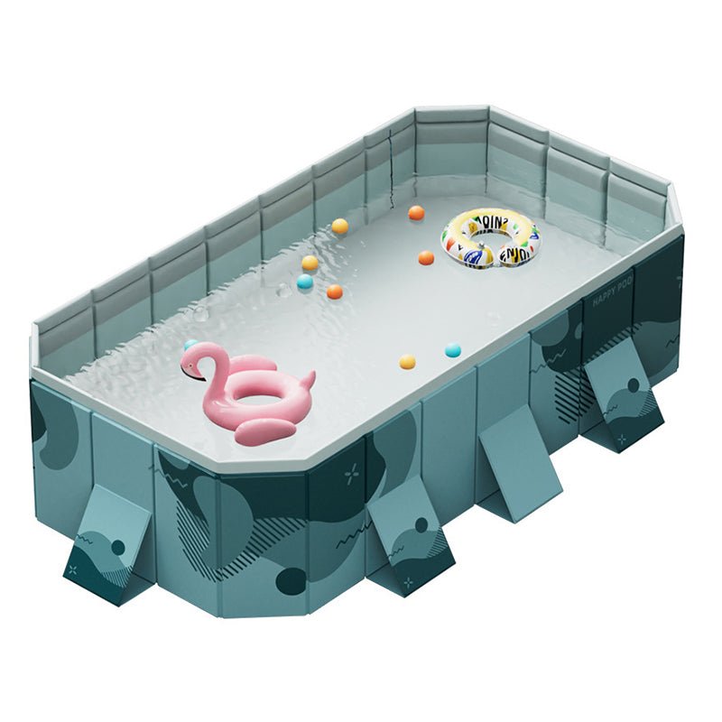 Large Foldable Rectangular Family Swimming Pool, Non-Inflatable Above Ground Pool, Easy Setup Outdoor Pool for Adults and Kids - Aloha Swim Wellness