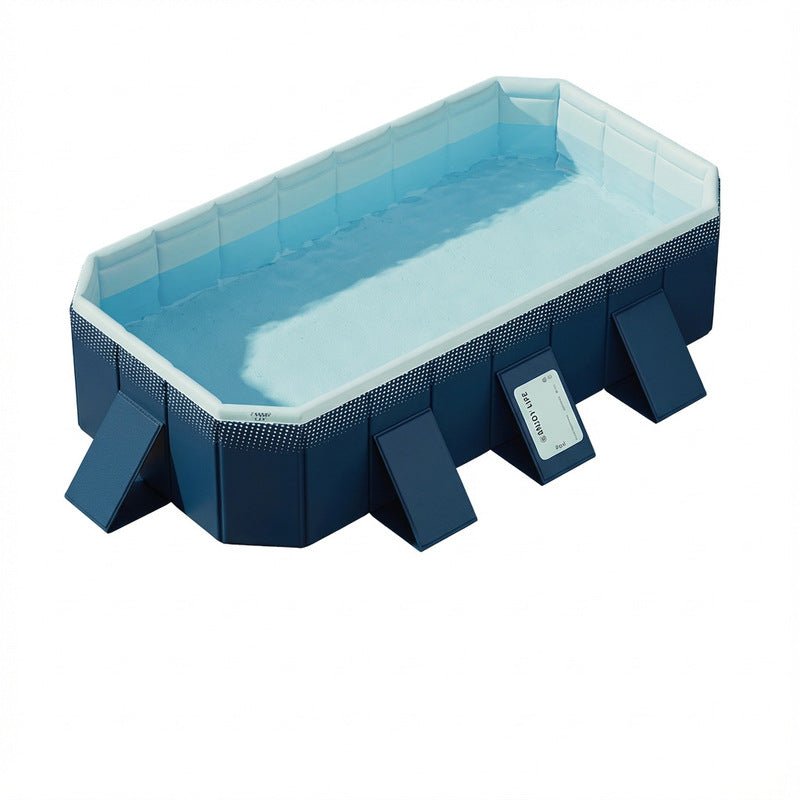 Large Foldable Rectangular Family Swimming Pool, Non-Inflatable Above Ground Pool, Easy Setup Outdoor Pool for Adults and Kids - Aloha Swim Wellness