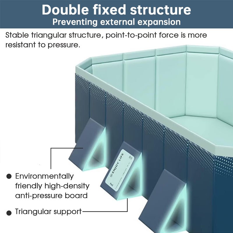 Large Foldable Rectangular Family Swimming Pool, Non-Inflatable Above Ground Pool, Easy Setup Outdoor Pool for Adults and Kids - Aloha Swim Wellness