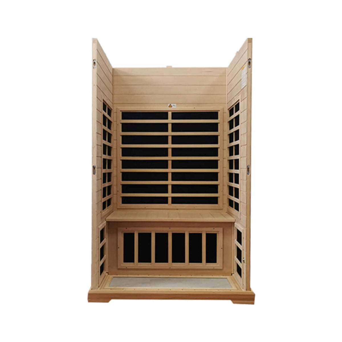 Premium Hemlock Wood 2-Person Infrared Sauna – Foot Heating, Bluetooth Audio & LED Lighting