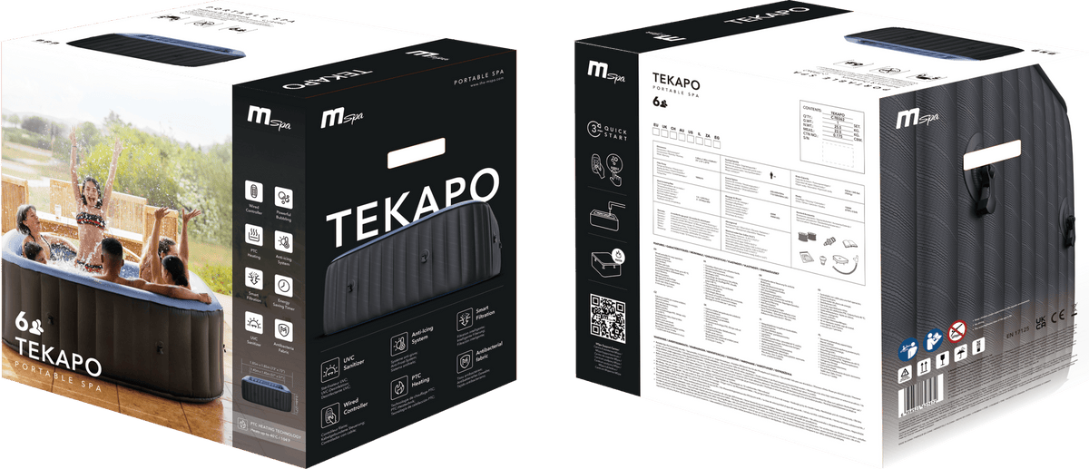 MSPA | TEKAPO | Comfort Series | Inflatable Hot Tub & Spa | Metallic Blue | Upto 6 Person - Aloha Swim Wellness