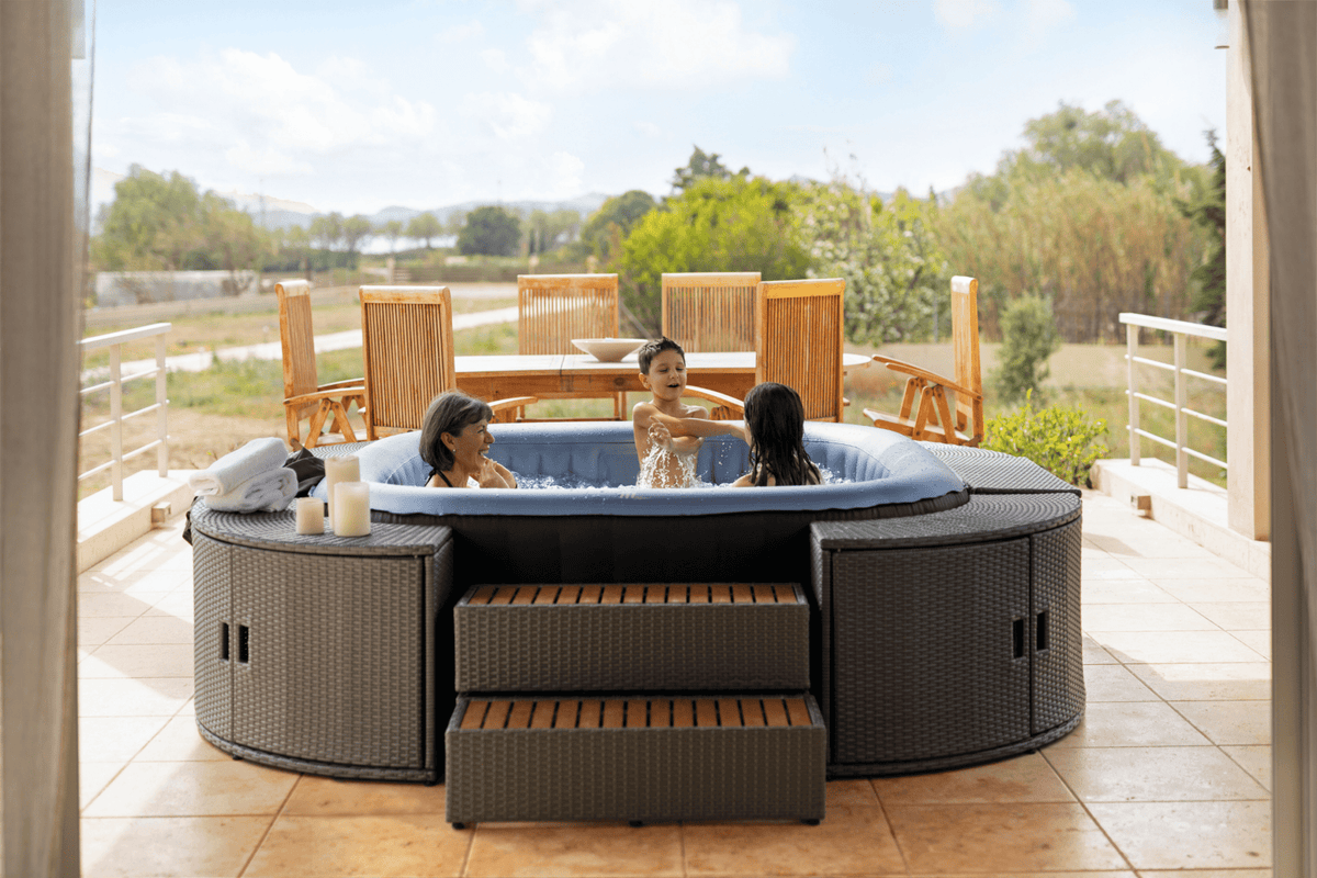 MSPA | TEKAPO | Comfort Series | Inflatable Hot Tub & Spa | Metallic Blue | Upto 6 Person - Aloha Swim Wellness