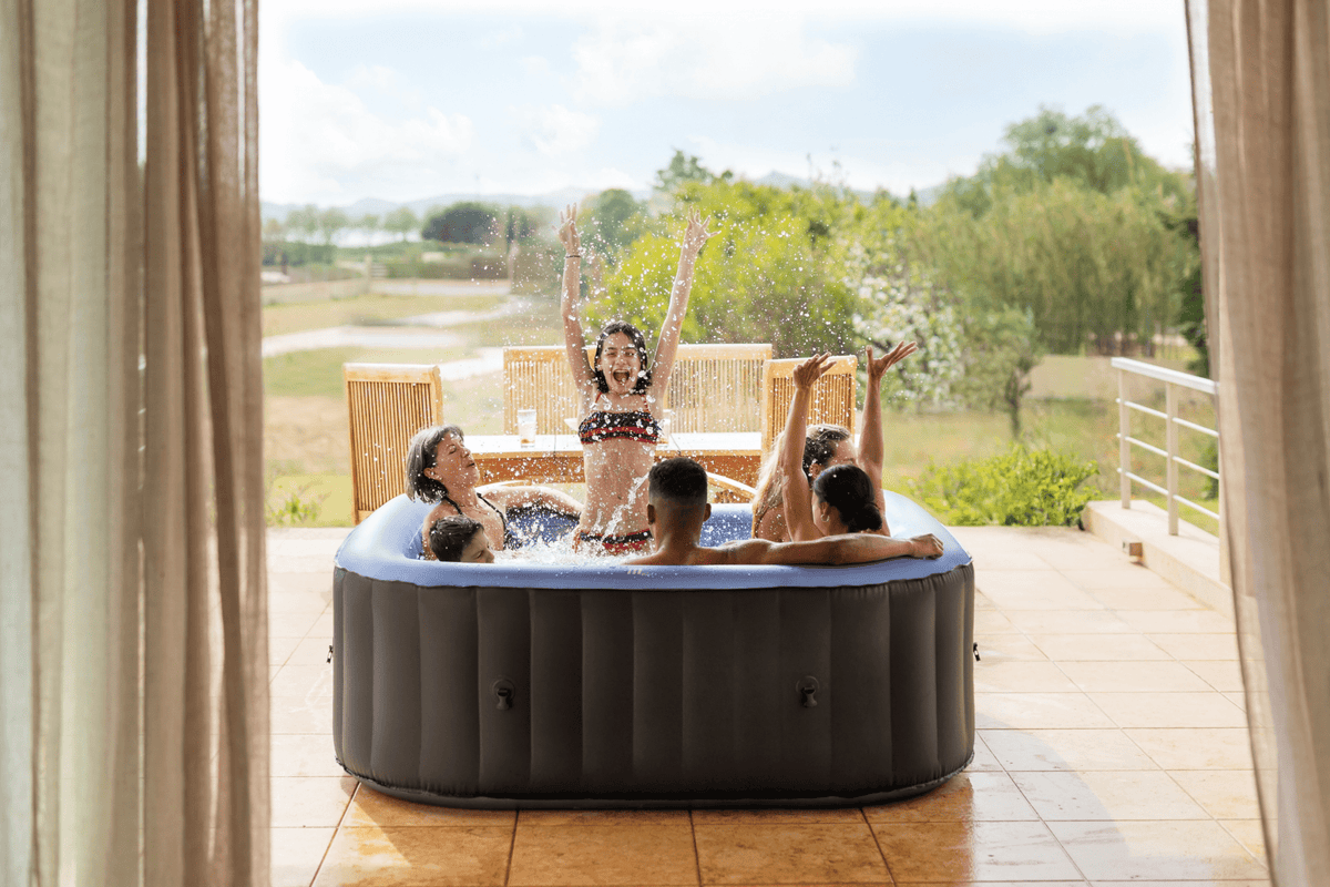 MSPA | TEKAPO | Comfort Series | Inflatable Hot Tub & Spa | Metallic Blue | Upto 6 Person - Aloha Swim Wellness