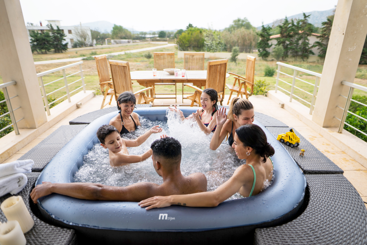 MSPA | TEKAPO | Comfort Series | Inflatable Hot Tub & Spa | Metallic Blue | Upto 6 Person - Aloha Swim Wellness