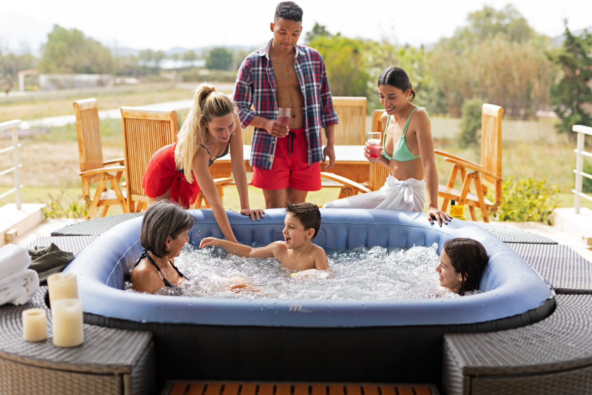 MSPA | TEKAPO | Comfort Series | Inflatable Hot Tub & Spa | Metallic Blue | Upto 6 Person - Aloha Swim Wellness