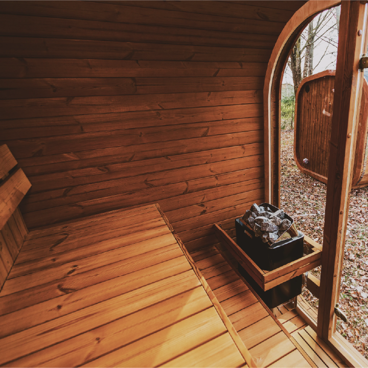 Mande MW12 Outdoor ThermoWood Sauna – Premium Backyard Sauna with Harvia Heater Options
