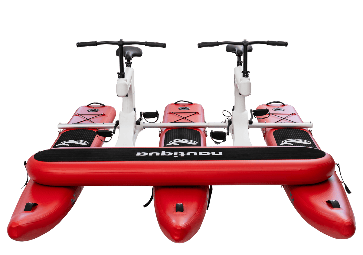 Nautiqua BORACAY 2-Person Catamaran Water Bike – Inflatable Drop-Stitch Pontoons & Direct Pedal Drive - Aloha Swim Wellness