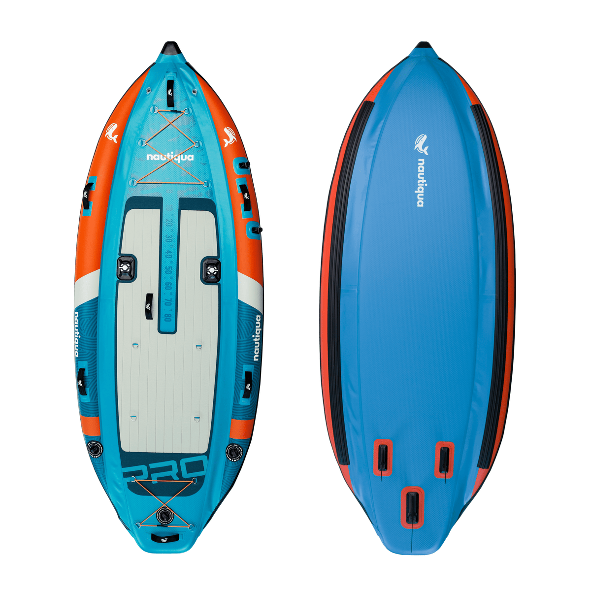Nautiqua | CAPRI | Deluxe 3 Chamber Fishing Drop-stitch Inflatable Paddleboard | 1 Person | 330 lbs Capacity | Hand Pump & Carry Bag Included - Aloha Swim Wellness