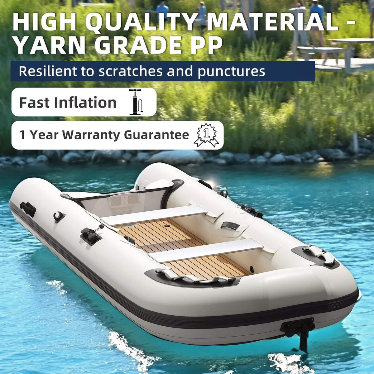 Portable Inflatable Dinghy Boat Kit – Heavy-Duty Inflatable Boat with Accessories