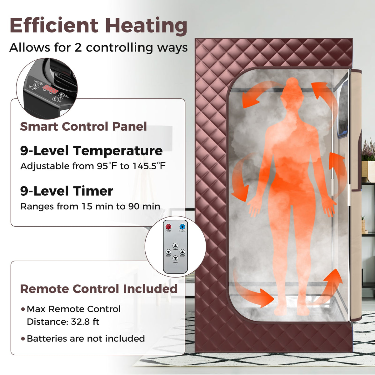 Portable Steam Sauna Tent with 3L Generator & Remote - Aloha Swim Wellness