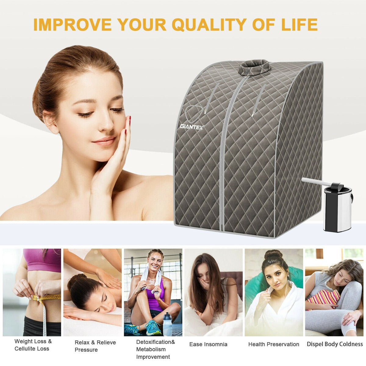 Portable Steam Sauna Tent with 3L Steamer & Remote - Aloha Swim Wellness
