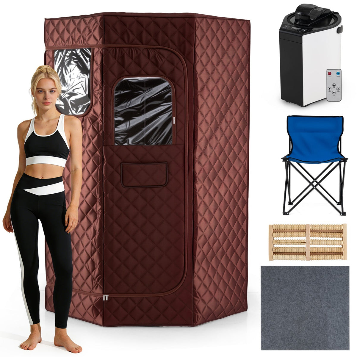 Portable Steam Sauna Tent with Remote Control – 800W Personal Home Sauna - Aloha Swim Wellness
