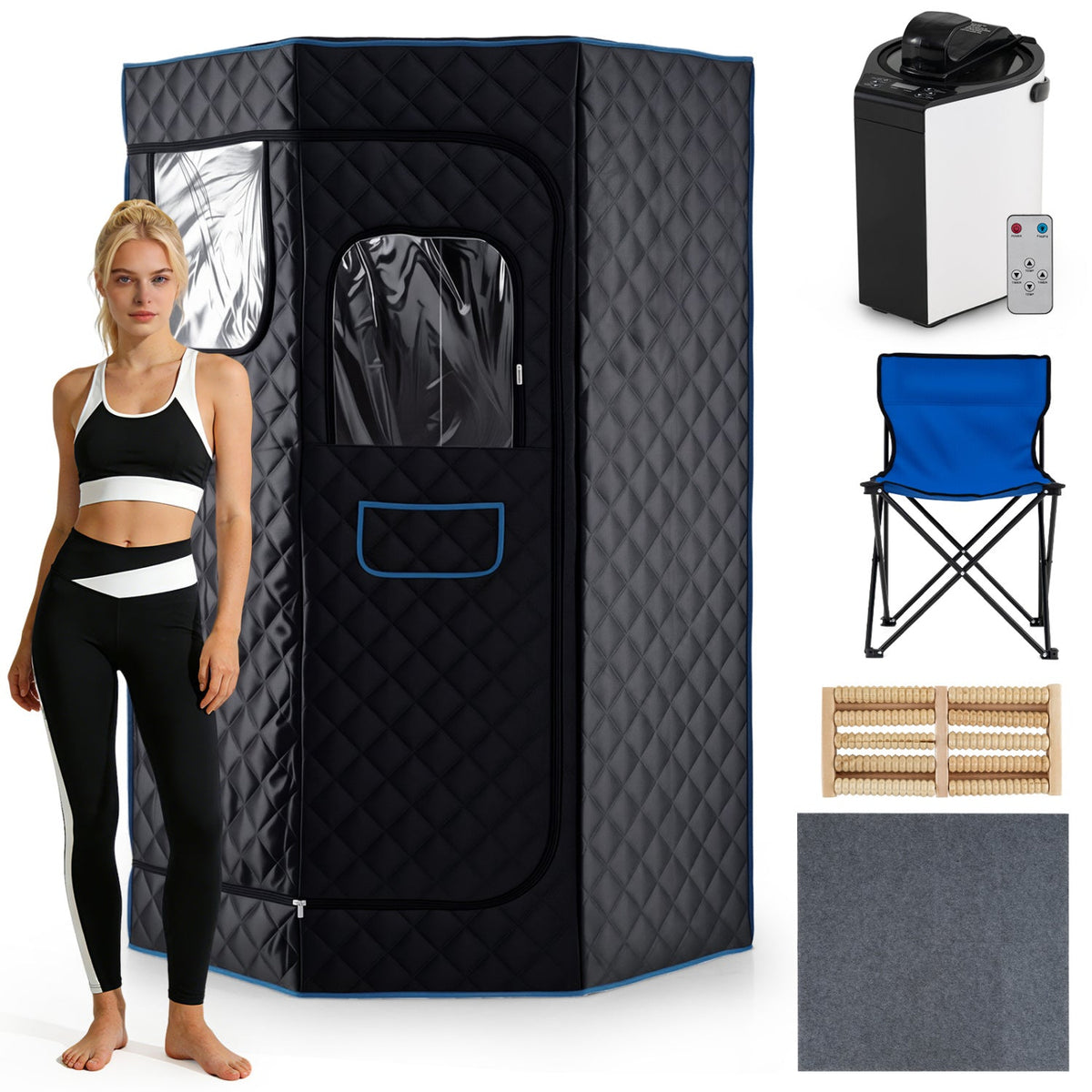 Portable Steam Sauna Tent with Remote Control – 800W Personal Home Sauna - Aloha Swim Wellness