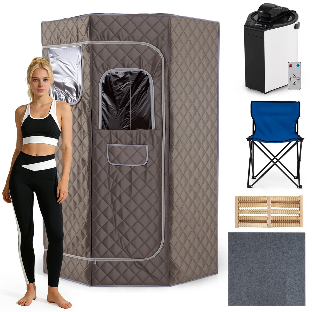 Portable Steam Sauna Tent with Remote Control – 800W Personal Home Sauna - Aloha Swim Wellness