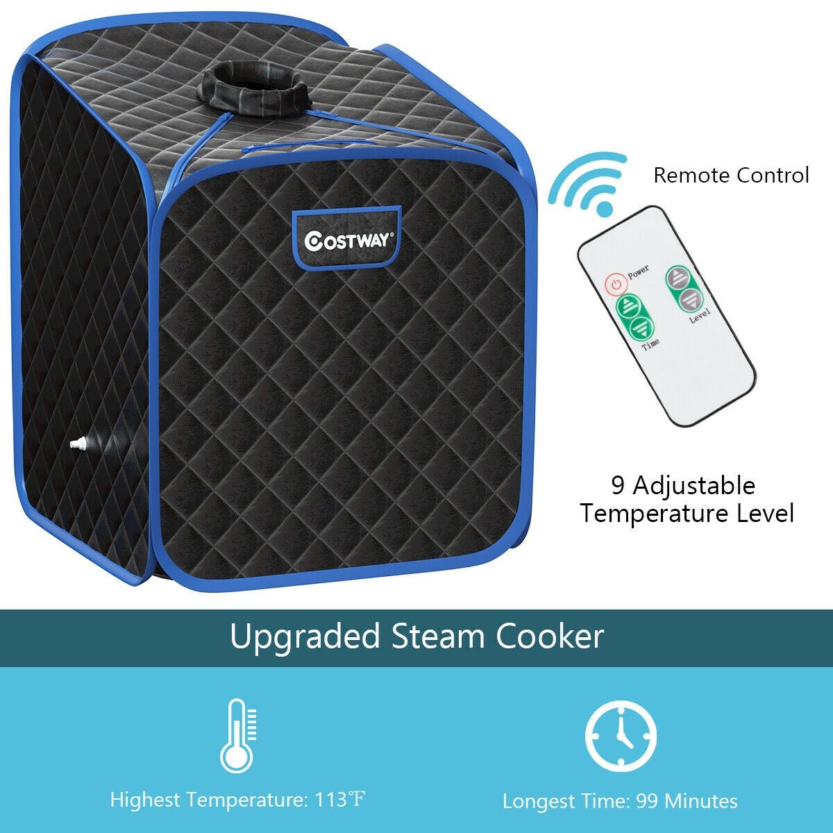 Portable Steam Sauna Tent with Remote Control, Foot Massager & Folding Chair - Aloha Swim Wellness
