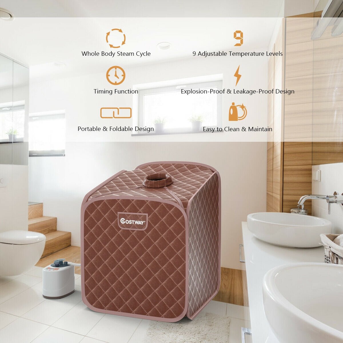 Portable Steam Sauna Tent with Remote & Foot Rollers - Aloha Swim Wellness