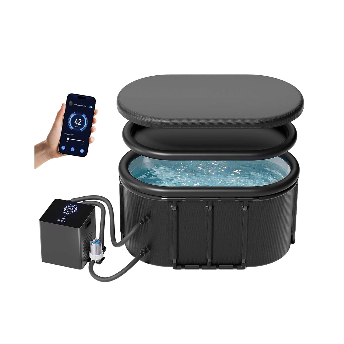 Premium 2XL 148-Gallon Cold Plunge Tub with Chiller, Filter & Pump
