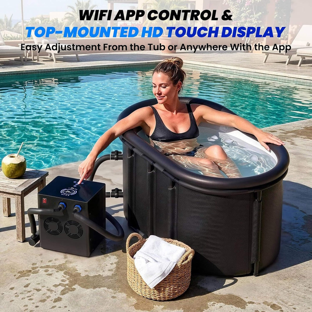 Premium 2XL 148-Gallon Cold Plunge Tub with Chiller, Filter & Pump