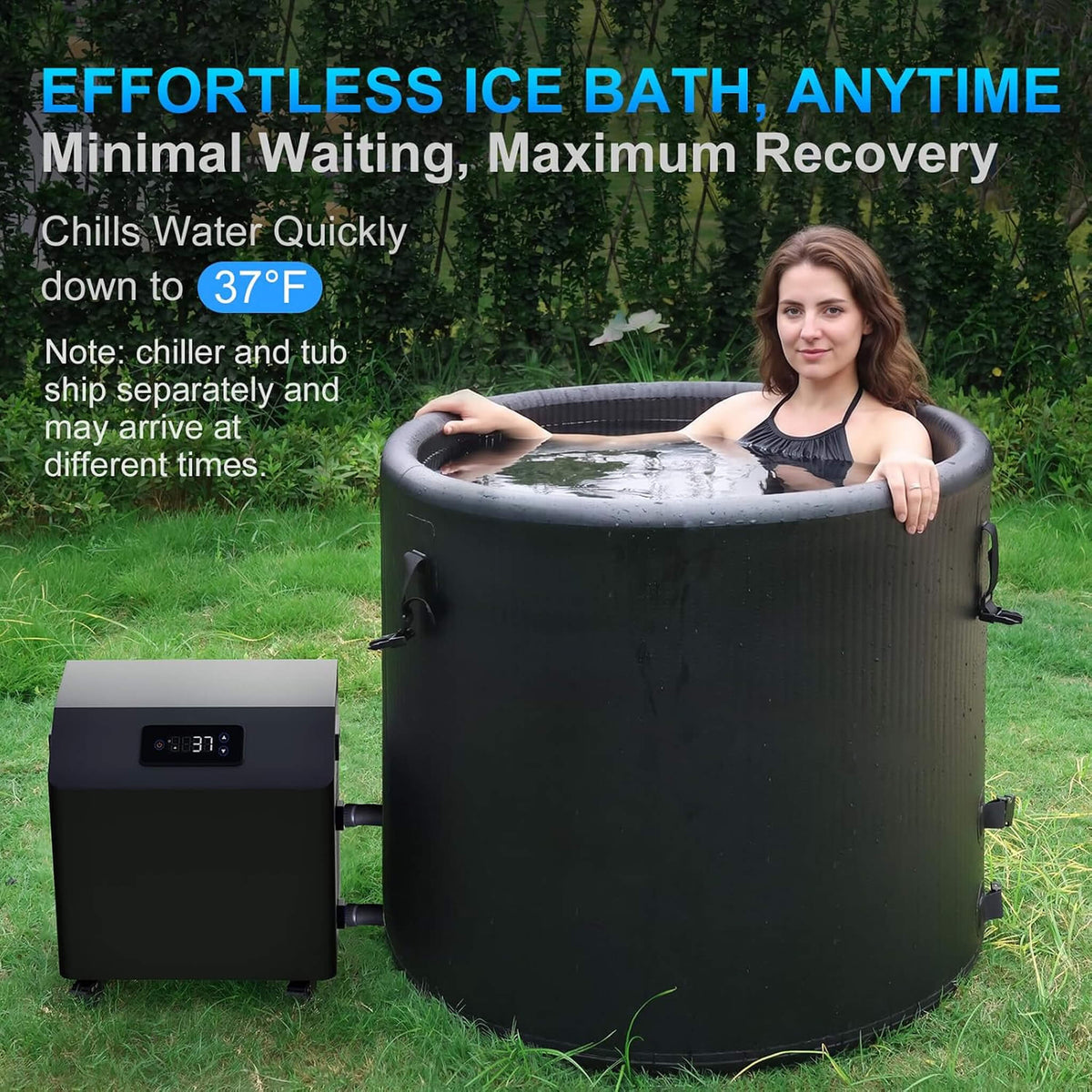 Premium XL 120-Gallon Cold Plunge Tub with Chiller, Filter & Pump