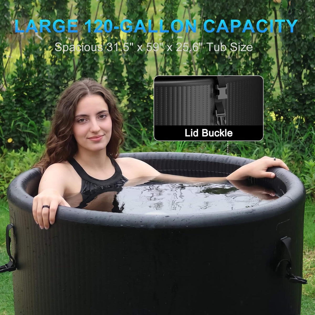 Premium XL 120-Gallon Cold Plunge Tub with Chiller, Filter & Pump