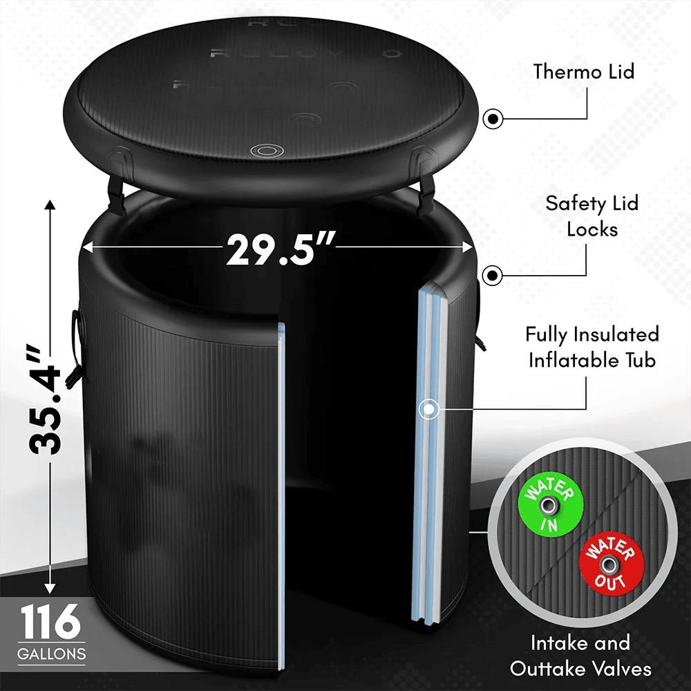 Pro Elite 90cm Ice Bath Pod — Inflatable Cold Plunge Tub for Athletes - Aloha Swim Wellness
