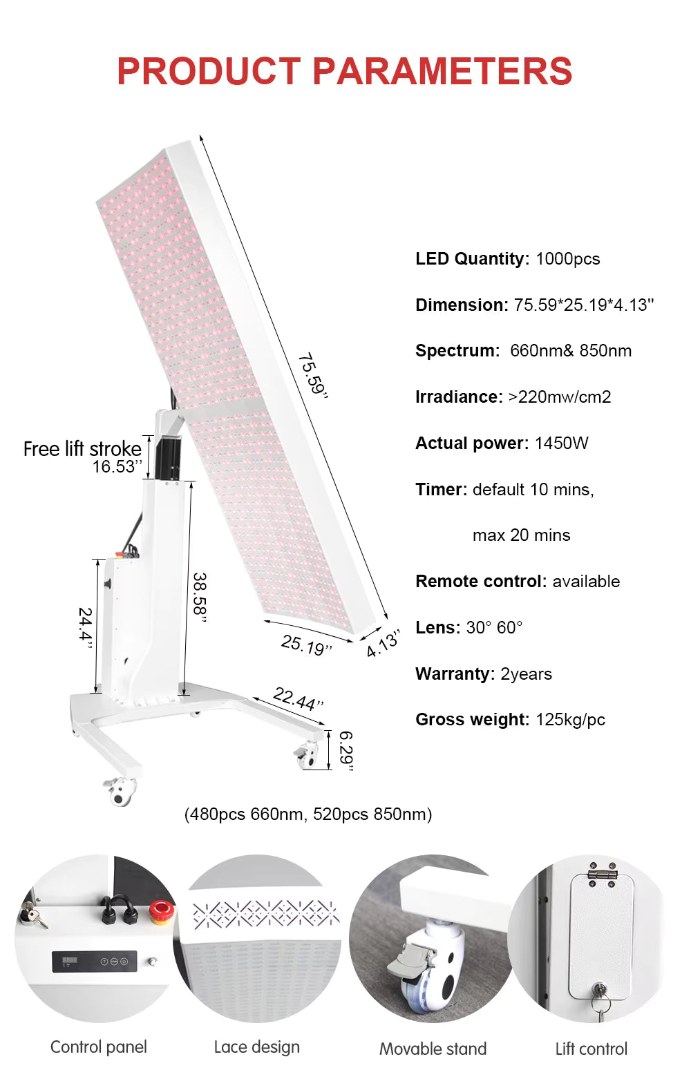 TimeLight™ Multi-Spectrum Red Light Therapy Table &amp; Panel System – Full-Body Red & NIR