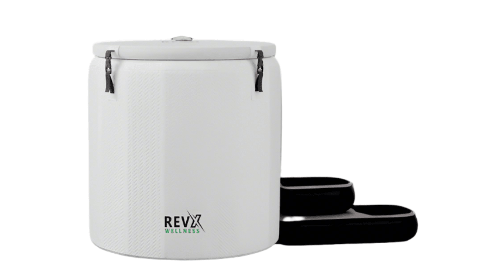 RevX Inflatable Barrel Cold Plunge – Insulated Portable Tub with Inflatable Steps - Aloha Swim Wellness