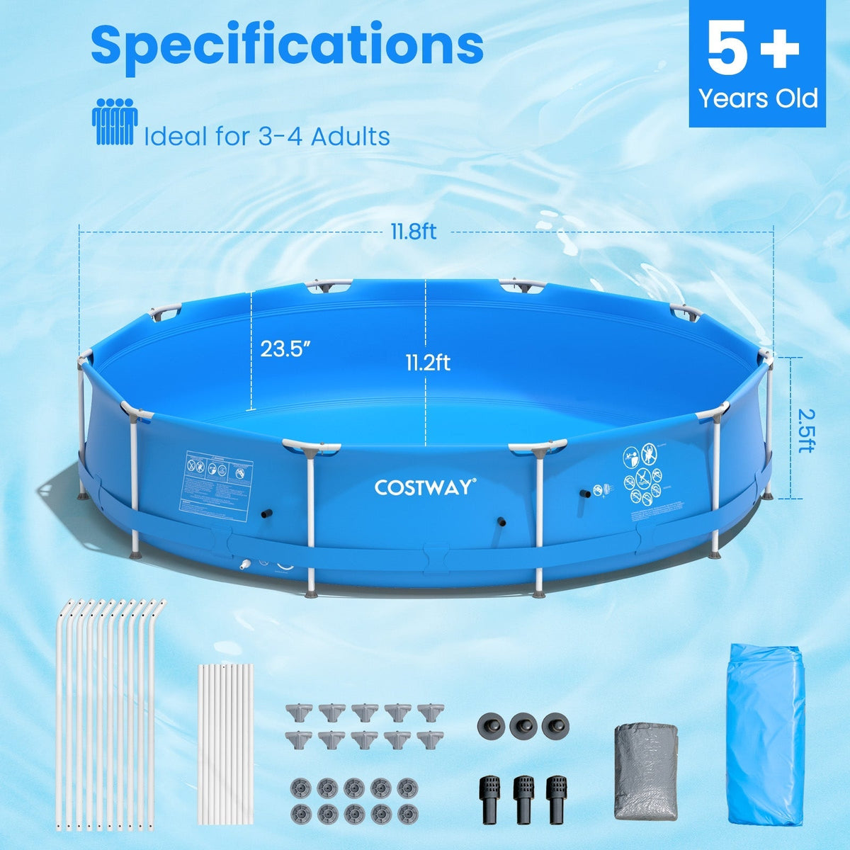 Round Above Ground Swimming Pool With Pool Cover - Aloha Swim Wellness
