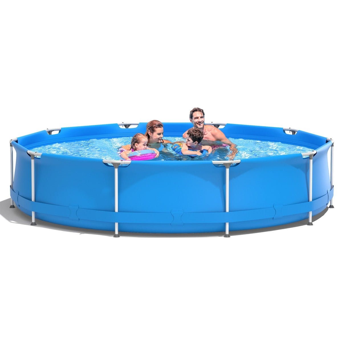 Round Above Ground Swimming Pool With Pool Cover - Aloha Swim Wellness