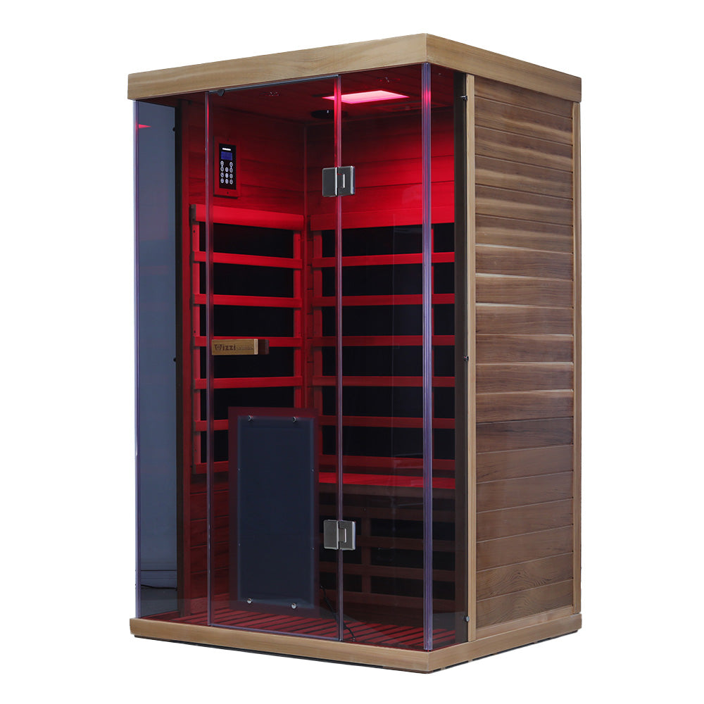 SR02 2-Person Red Cedar Infrared Sauna – Carbon Heating, LED Lighting & Bluetooth Audio