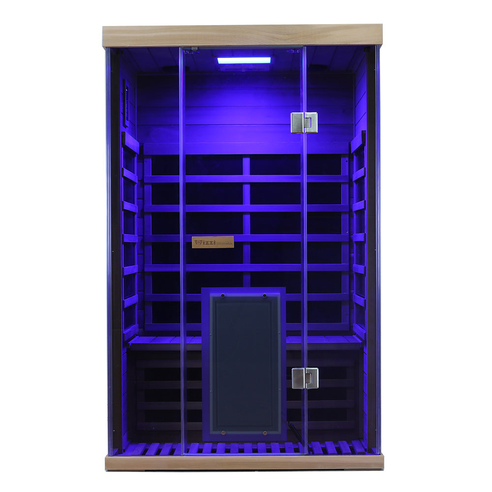 SR02 2-Person Red Cedar Infrared Sauna – Carbon Heating, LED Lighting & Bluetooth Audio
