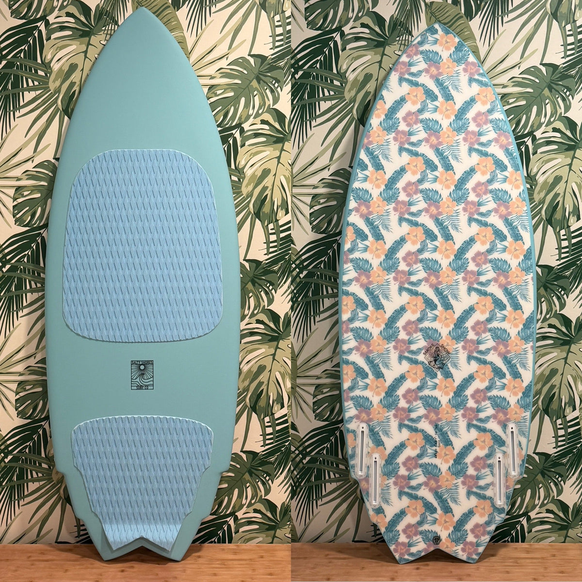 Smoke Show Floral Wake Surfboard – Surf-Inspired Performance Shape with Sharp Rails & Limited Hibiscus Inlay - Aloha Swim Wellness