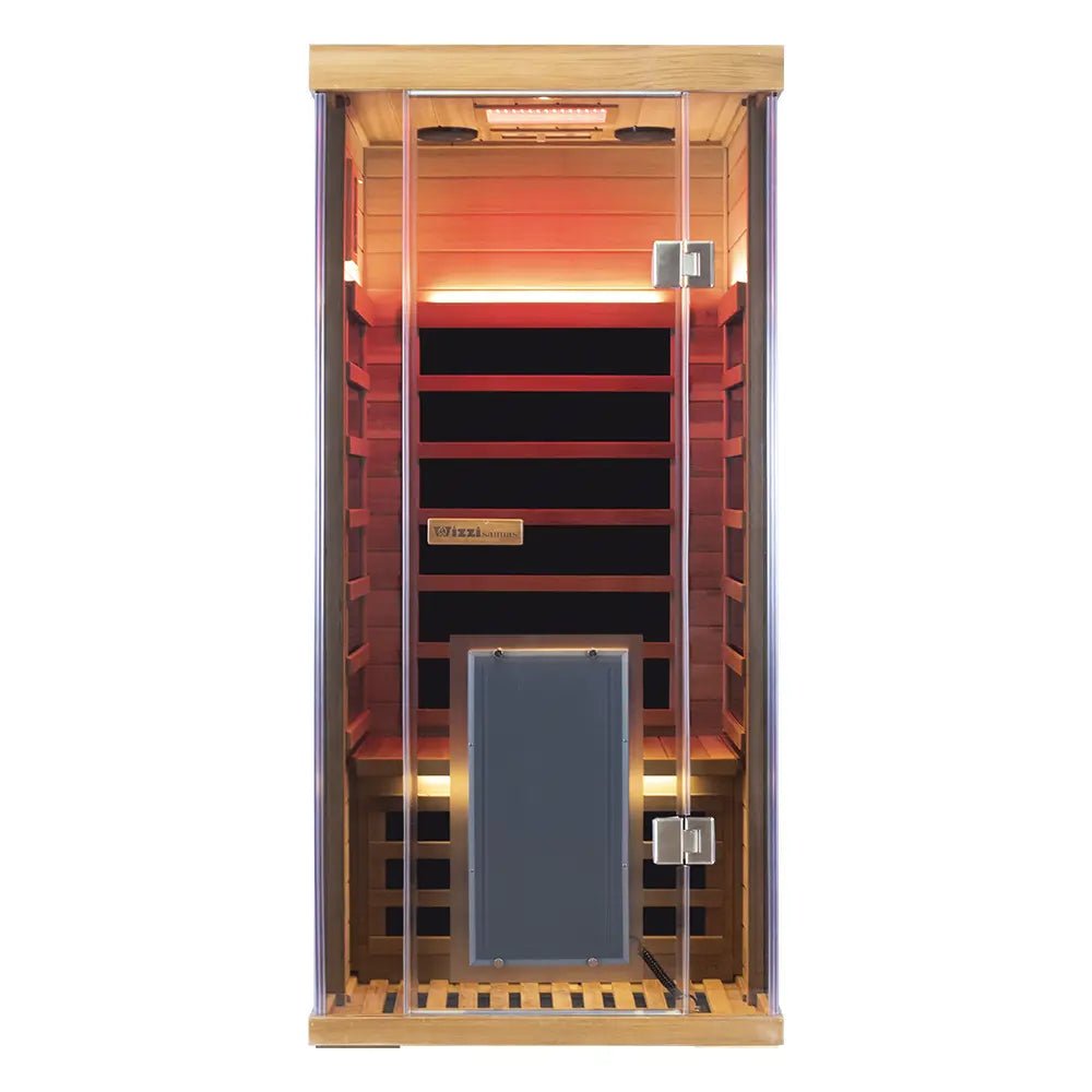 SR01 1-Person Far Infrared Sauna – Canadian Red Cedar, Bluetooth Audio & LED Lighting - Aloha Swim Wellness
