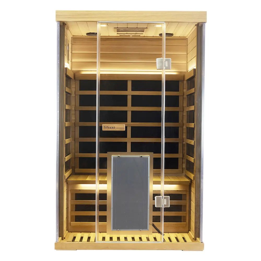 SR02 2-Person Red Cedar Infrared Sauna – Carbon Heating, LED Lighting & Bluetooth Audio - Aloha Swim Wellness
