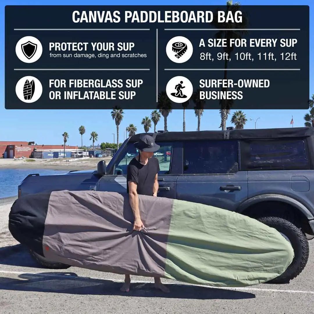 SUP Paddle Board Cover – Thick Cotton Canvas for Ding & UV Protection - Aloha Swim Wellness