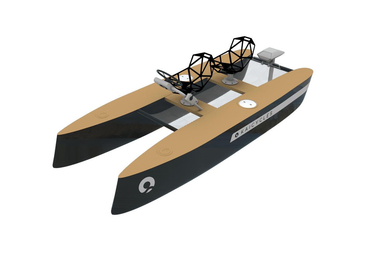 Two-Person Eco Catamaran – Fiberglass Recreational Boat with Optional Electric Motor - Aloha Swim Wellness