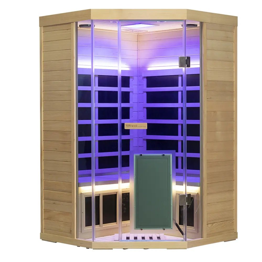 Wizzisaunas SH07 2–3 Person Infrared Sauna – Smart App Control, Red Light & Chromotherapy - Aloha Swim Wellness